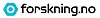 Forskning.no-logo med blått symbol og svart tekst på hvit bakgrunn.