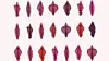 En illustrasjon som viser 21 vulvaer i ulike former, størrelser og fargenyanser i rosa, rødt, brunt og lilla illustrerer mangfoldet i hvordan vulvaer ser ut.
