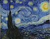 Van Goghs maleri Stjernenatt er malt med en rekke korte streker. Det er et mørkt sypresstre i forgrunnen, en virvlende blå nattehimmel med lysende stjerner og en halvmåne samt en liten landsby nedenfor.