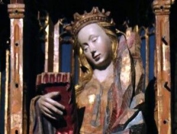 St. Sunniva, slik hun ble framstilt på 1500-tallet. Denne figuren står på museum i Bergen. (Foto: Nina-no/CC BY 2.5) St. Sunniva, slik hun ble framstilt på 1500-tallet. Denne figuren står på museum i Bergen. (Foto: Nina-no/CC BY 2.5)