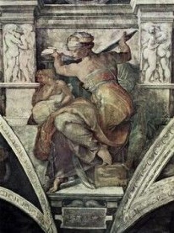Michelangelos bilde av Den libyske sibylle, fra det sixtinske kapell i Vatikanet. (Bilde fra The Yorck Project /Wikimedia)
