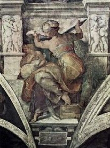 Michelangelos bilde av Den libyske sibylle, fra det sixtinske kapell i Vatikanet. (Bilde fra The Yorck Project /Wikimedia) Michelangelos bilde av Den libyske sibylle, fra det sixtinske kapell i Vatikanet. (Bilde fra The Yorck Project /Wikimedia)