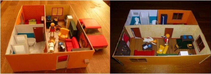 Forsøkspersonene lekte med playmofigurer for å vise hvordan de ville ryddet opp etter seg på et åsted. (Foto: Andreas Baranowski) Forsøkspersonene lekte med playmofigurer for å vise hvordan de ville ryddet opp etter seg på et åsted. (Foto: Andreas Baranowski)