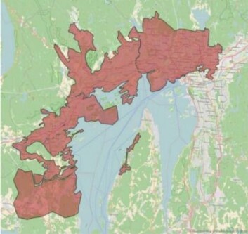 Røde områder viser hvilke områder i Oslo, Bærum og Asker avløpsvannet kommer fra. Avløpsvann fra mer enn 600.000 innbyggere transporteres i VEAS-tunnelen ut til renseanlegget på Bjerkås Asker. (Kart: VEAS/OpenStreetMap-bidragsyterne. <a href="http://www.openstreetmap.org/copyright">www.openstreetmap.org/copyright</a>) Røde områder viser hvilke områder i Oslo, Bærum og Asker avløpsvannet kommer fra. Avløpsvann fra mer enn 600.000 innbyggere transporteres i VEAS-tunnelen ut til renseanlegget på Bjerkås Asker. (Kart: VEAS/OpenStreetMap-bidragsyterne. <a href="http://www.openstreetmap.org/copyright">www.openstreetmap.org/copyright</a>)