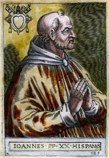 Pave Johannes XXI ville ikke ha norske mynter. (Illustrasjon: Wikimedia Commons)