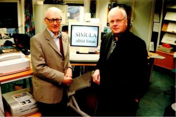 Ole-Johan Dahl og Kristen Nygaard har fortsatt ordene i behold: “Simula alltid foran”. (Foto: Hilde Finnseth / Computerworld) Ole-Johan Dahl og Kristen Nygaard har fortsatt ordene i behold: “Simula alltid foran”. (Foto: Hilde Finnseth / Computerworld)