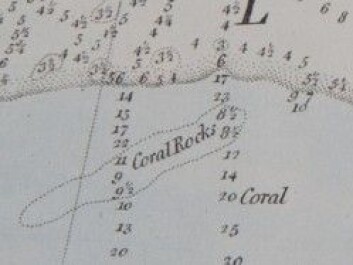 Utsnitt av 1774-kartet til George Gauld. (Ilustrasjon: Loren McClenachan) Utsnitt av 1774-kartet til George Gauld. (Ilustrasjon: Loren McClenachan)