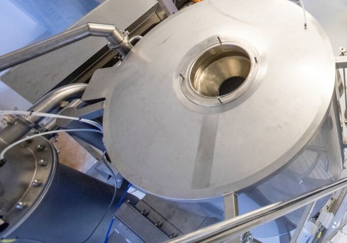 I bioreaktoren omdannes cellulose fra gran til protein som dyr og fisk kan nyttiggjøre seg. (Foto: Håkon Sparre, NMBU) I bioreaktoren omdannes cellulose fra gran til protein som dyr og fisk kan nyttiggjøre seg. (Foto: Håkon Sparre, NMBU)