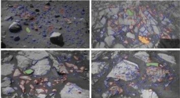 AEGIS-systemet analyserer bilder av Mars-overflaten og velger ut de mest spennende målene for analyse – de grønne områdene. (Illustrasjon: Francis et al./Science Robotics) AEGIS-systemet analyserer bilder av Mars-overflaten og velger ut de mest spennende målene for analyse – de grønne områdene. (Illustrasjon: Francis et al./Science Robotics)