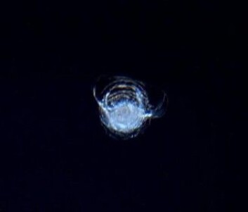 Den internasjonale romstasjonen blir noen ganger truffet av mikrometeoritter eller små stykker romskrot. Her har et av romstasjonens vinduer fått et hakk. (Foto: NASA/ESA) Den internasjonale romstasjonen blir noen ganger truffet av mikrometeoritter eller små stykker romskrot. Her har et av romstasjonens vinduer fått et hakk. (Foto: NASA/ESA)