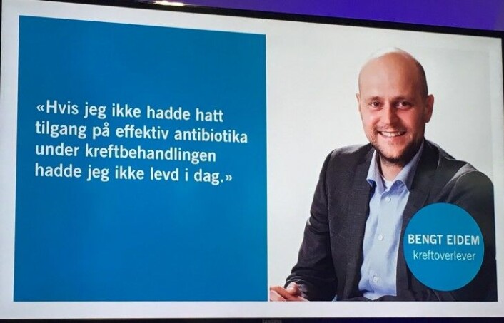 Bengt Eidem har overlevd kreft to ganger, og stiller opp i Kreftforeningens kampanje for mindre antibiotikabruk.<br>(Foto: Anne Lise Stranden/forskning.no) Bengt Eidem har overlevd kreft to ganger, og stiller opp i Kreftforeningens kampanje for mindre antibiotikabruk.<br>(Foto: Anne Lise Stranden/forskning.no)