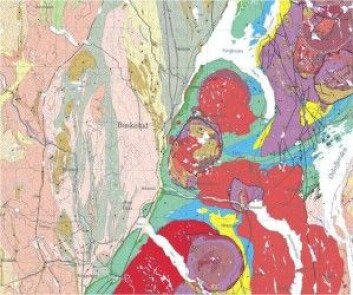 Berggrunnskart viser utbredelsen av forskjellige bergarter, men inneholder også informasjon om hvordan landet vårt er dannet: Dette kartutsnittet fra Osloregionen viser 1 milliard år gamle gneiser i lyse farger; i grønt, blått og gult fossilrike sedimenter avsatt i havet da jordens fauna var i forrykende utvikling for rundt 400-500 millioner år siden; samt rester av 250 million år gammel vulkanisme i rødt og lilla. (Kilde: NGU) Berggrunnskart viser utbredelsen av forskjellige bergarter, men inneholder også informasjon om hvordan landet vårt er dannet: Dette kartutsnittet fra Osloregionen viser 1 milliard år gamle gneiser i lyse farger; i grønt, blått og gult fossilrike sedimenter avsatt i havet da jordens fauna var i forrykende utvikling for rundt 400-500 millioner år siden; samt rester av 250 million år gammel vulkanisme i rødt og lilla. (Kilde: NGU)