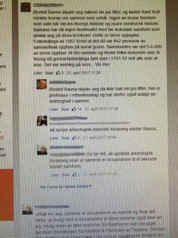 Et utsnitt fra kommentarfeltene i kjølvannet av en av Øyvind Ravnas kronikker i Nordlys. (Foto: UiT) Et utsnitt fra kommentarfeltene i kjølvannet av en av Øyvind Ravnas kronikker i Nordlys. (Foto: UiT)