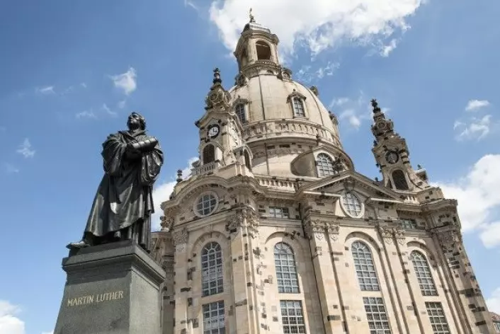Martin Luther var vel ikke utelukkende en mann som søkte kompromisser. Her står stauen av han utenfor Frauenkirche i Dresden, Tyskland (Foto: Shutterstock / NTB scanpix)